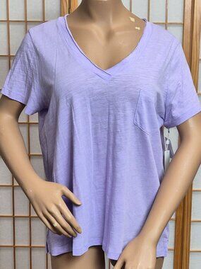 NWT Caslon designer lavender short sleeve t-shirt with pocket size XXL